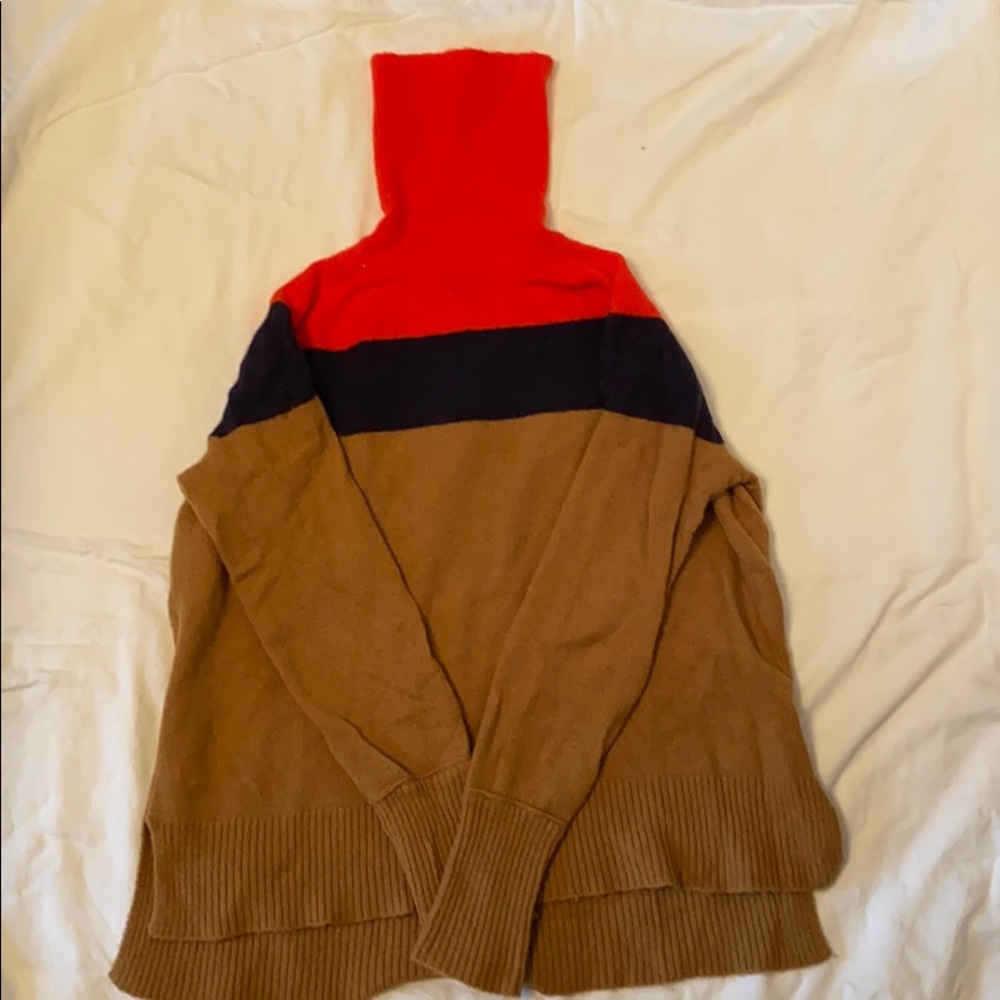 J. Crew colorblock super soft yarn turtleneck